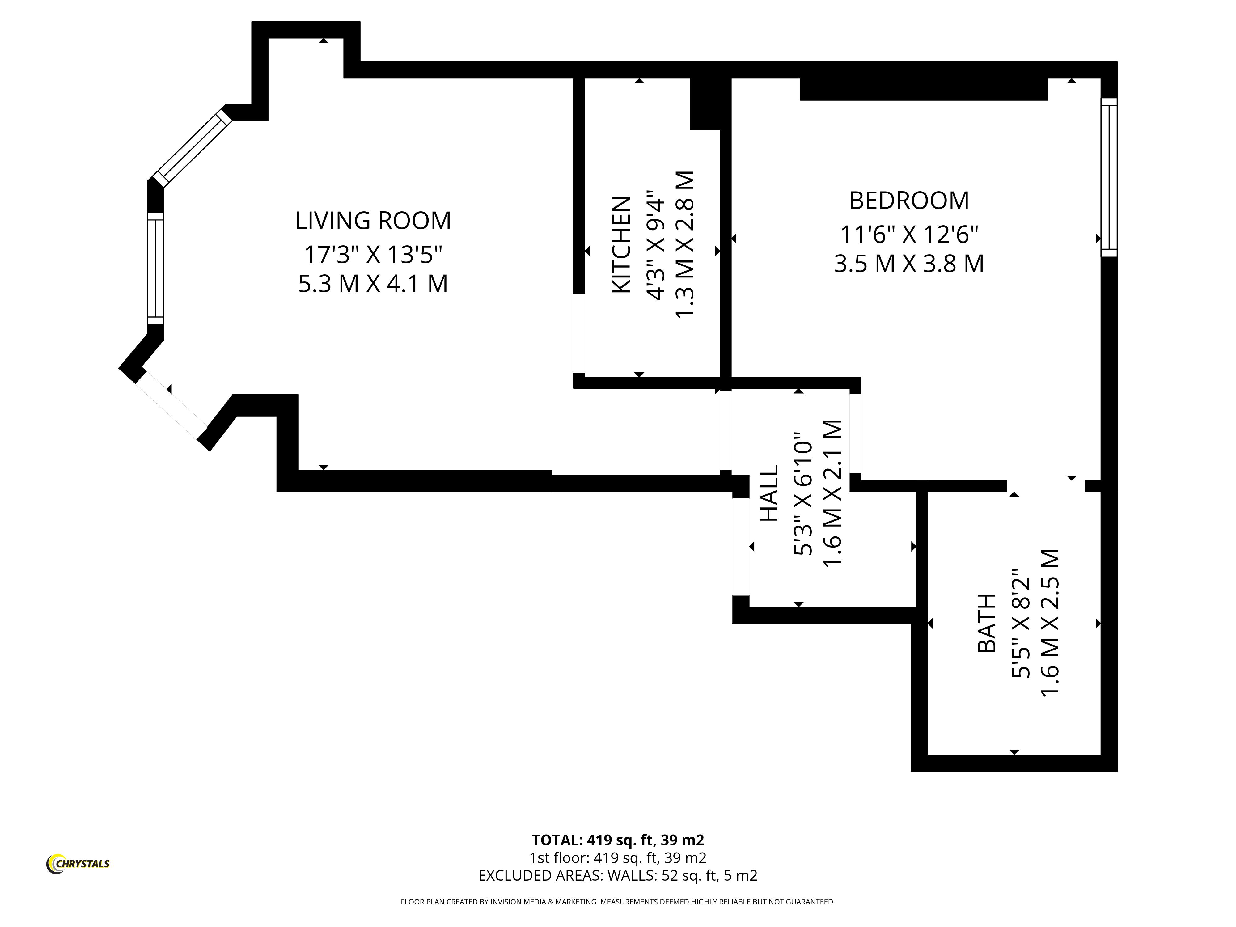 Floorplan - Flat 1, 11 Woodville Terrace, Douglas IM2 4HB. - Plan 1 of 1