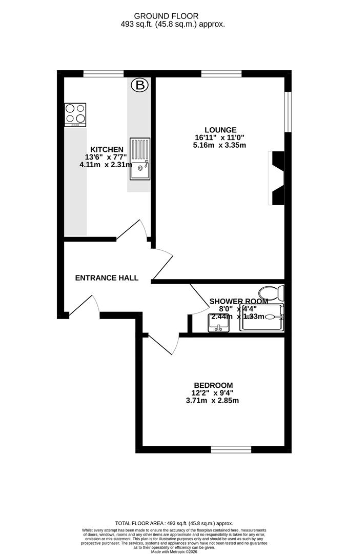 Floorplan - Flat 4, Lyndley Court, Rosemount Douglas. - Plan 1 of 1