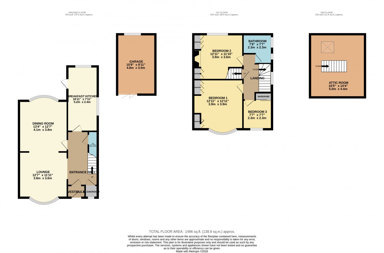 Floorplan - 59, Sunningdale Drive, Onchan, Isle of Man, IM3 1EJ. - Plan 1 of 1