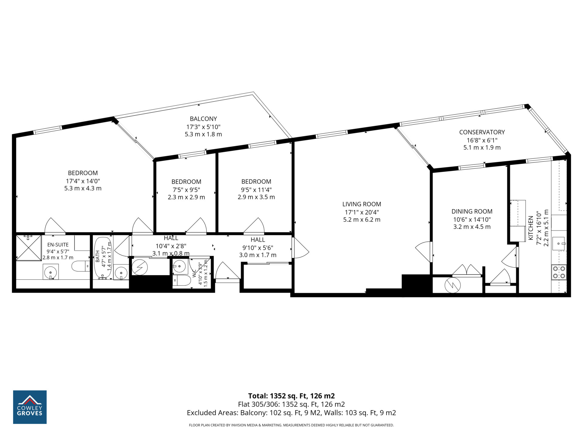 Floorplan - Apt. 305/306, Queens Court, Ramsey, IM8 1LF. - Plan 1 of 1