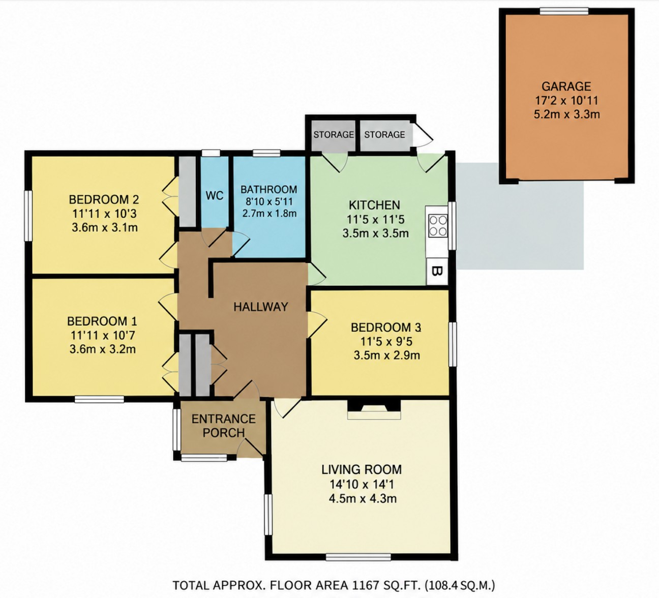 Floorplan - 1, Furman Close, Onchan, IM3 1BT. - Plan 1 of 1