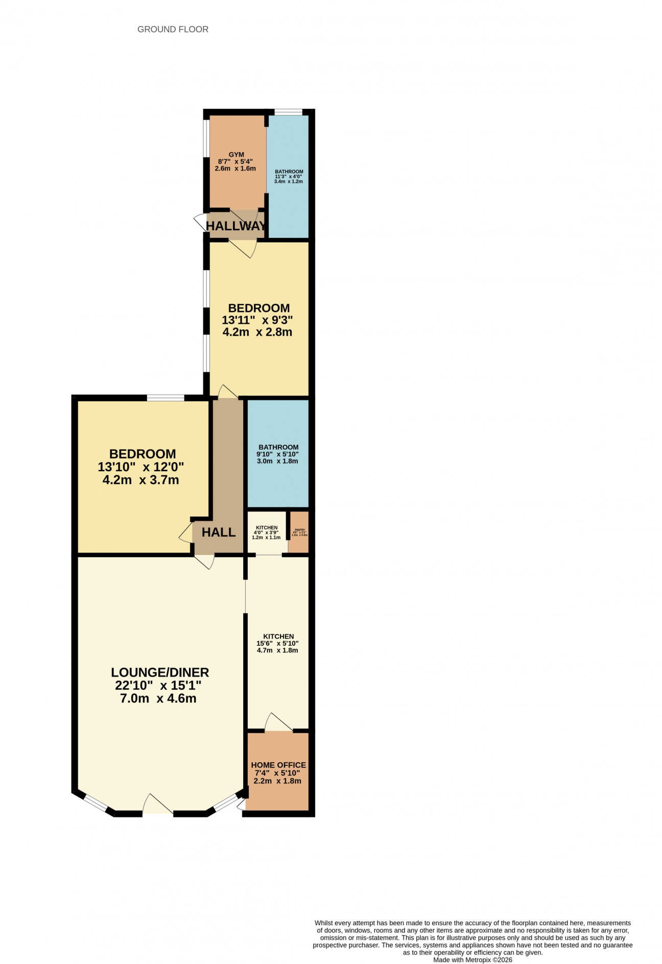 Floorplan - Clybane, Flat 10, Mooragh Promenade, Ramsey, IM8 3BA. - Plan 1 of 1