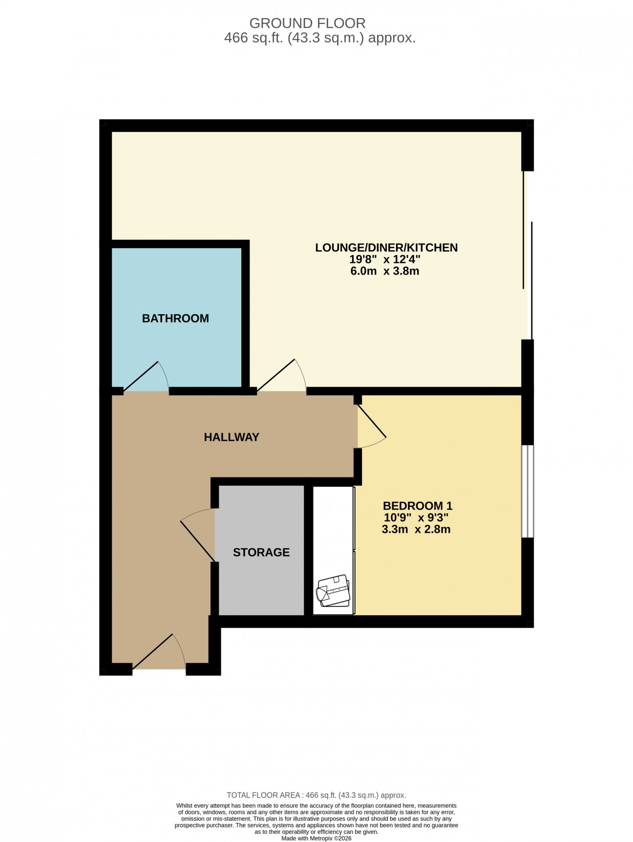 Floorplan - 8 Queens Apartments, Palace Terrace, Douglas, IM2 4NX. - Plan 1 of 1