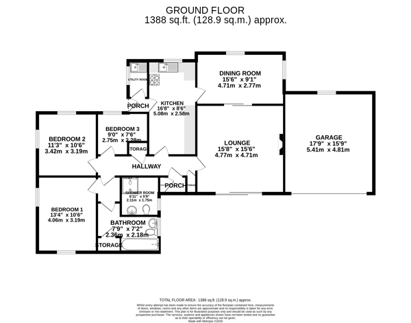 Floorplan - Grenaby, 1 Links Close, Peel. - Plan 1 of 1
