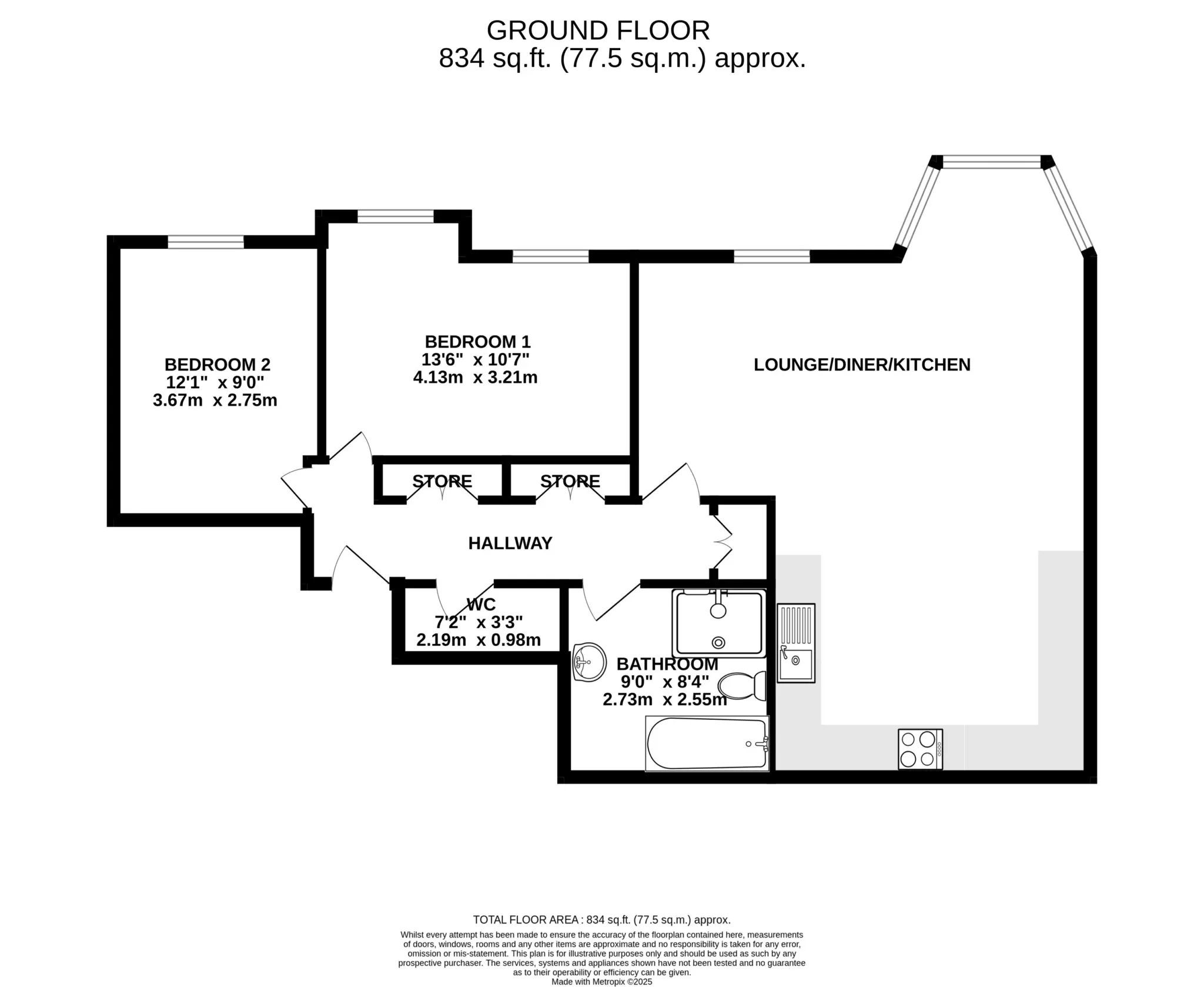 Floorplan - Apartment 12, Griffin House, Castlemona Avenue, Douglas. - Plan 1 of 1