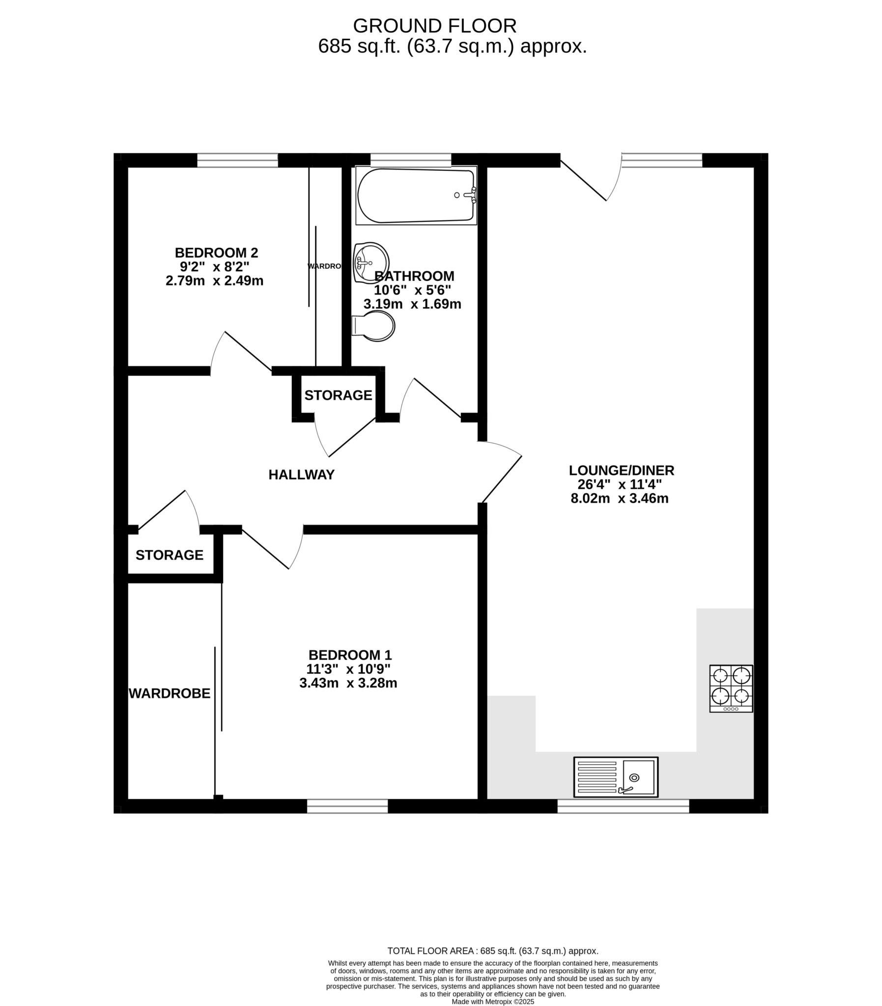 Floorplan - 2 Close Beg, Peel. - Plan 1 of 1