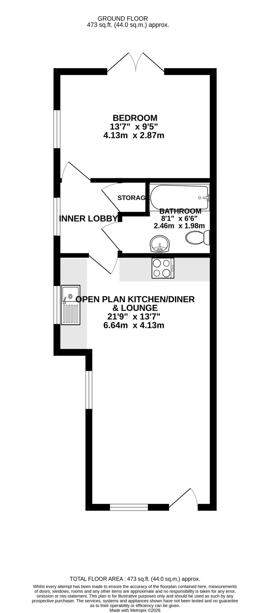 Floorplan - Pinfold Holiday Cottages, Laxey. - Plan 2 of 3