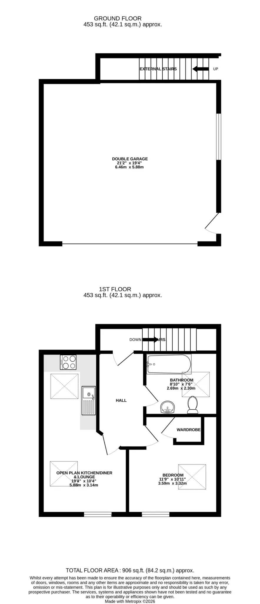 Floorplan - Pinfold Holiday Cottages, Laxey. - Plan 3 of 3