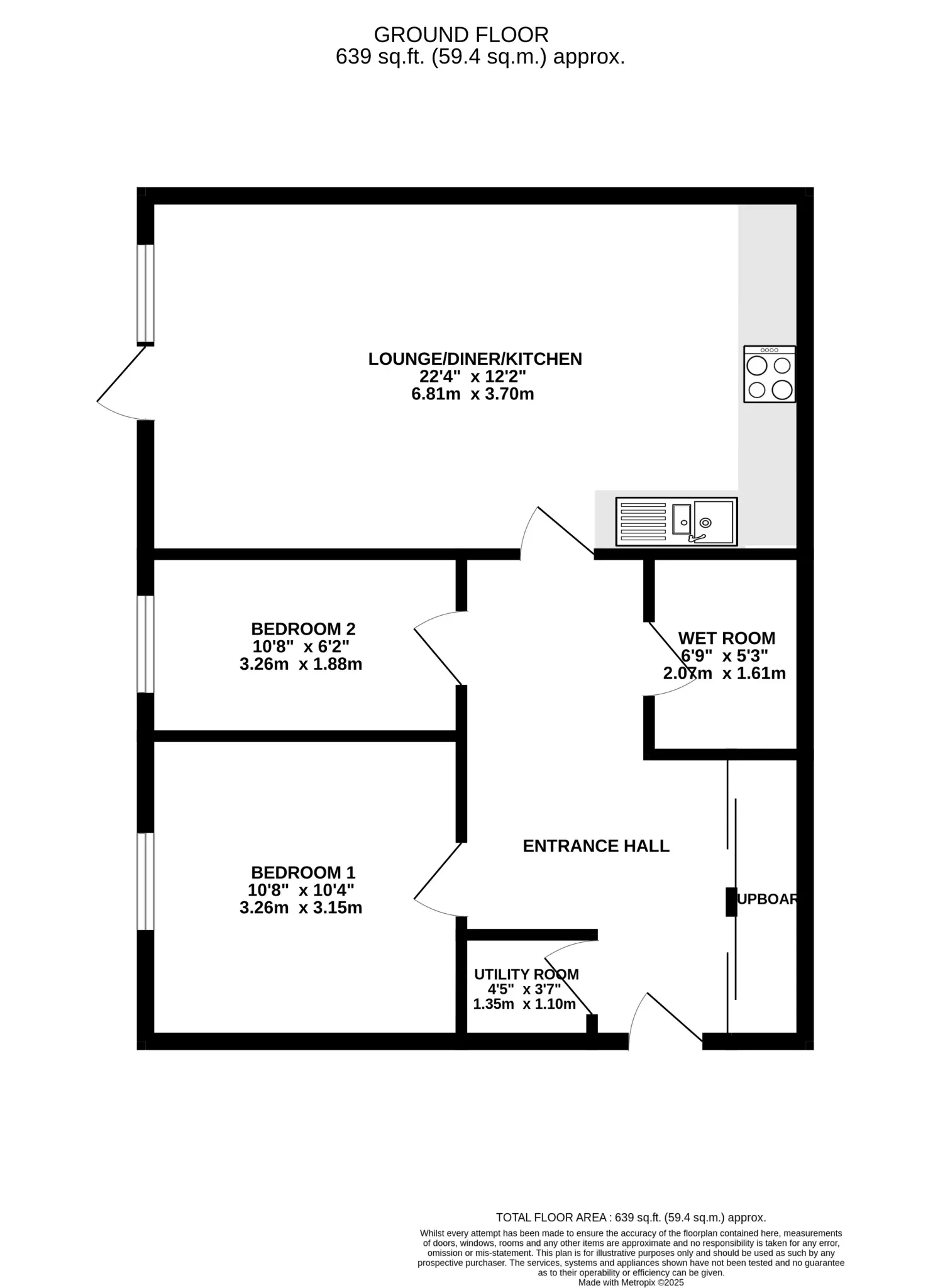 Floorplan - Apartment 38, Castle Court, Castletown. - Plan 1 of 1