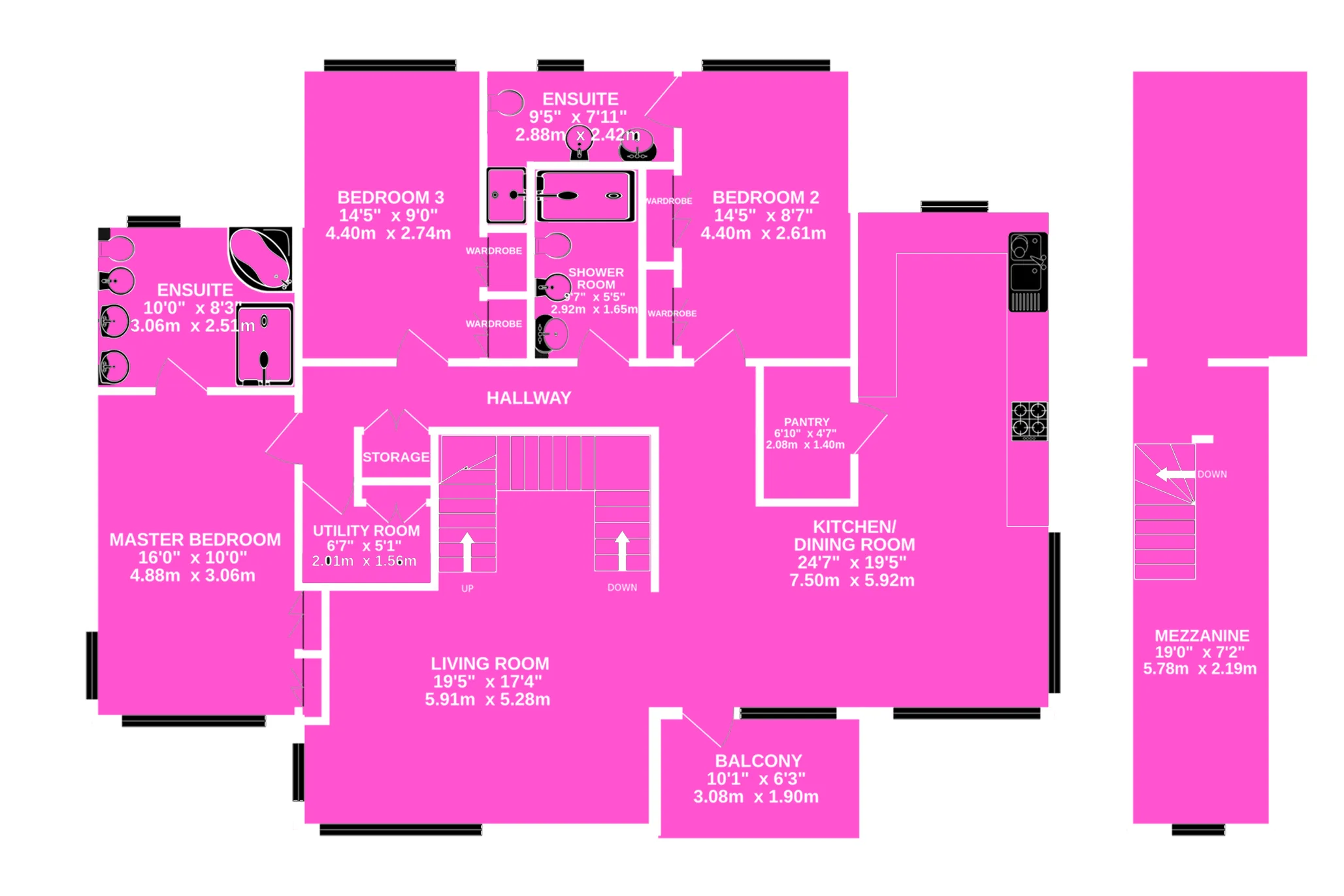 Floorplan - Fairways, Clifton Road, Port St Mary. - Plan 2 of 2