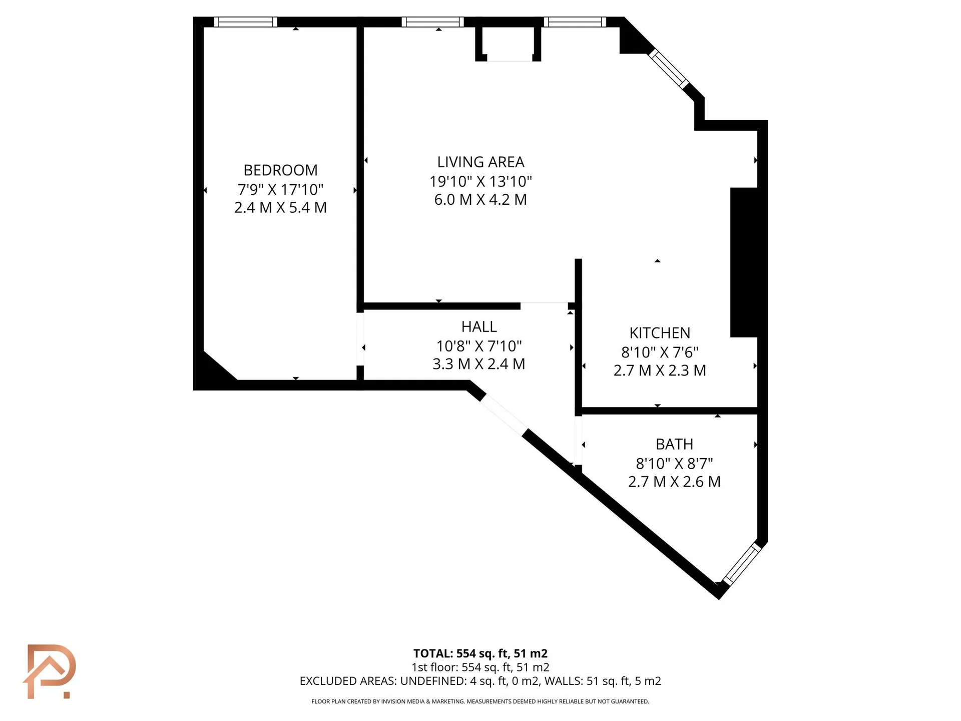 Floorplan - 1 bed flat for sale in Stanley Mount East, Ramsey, IM8. - Plan 1 of 1