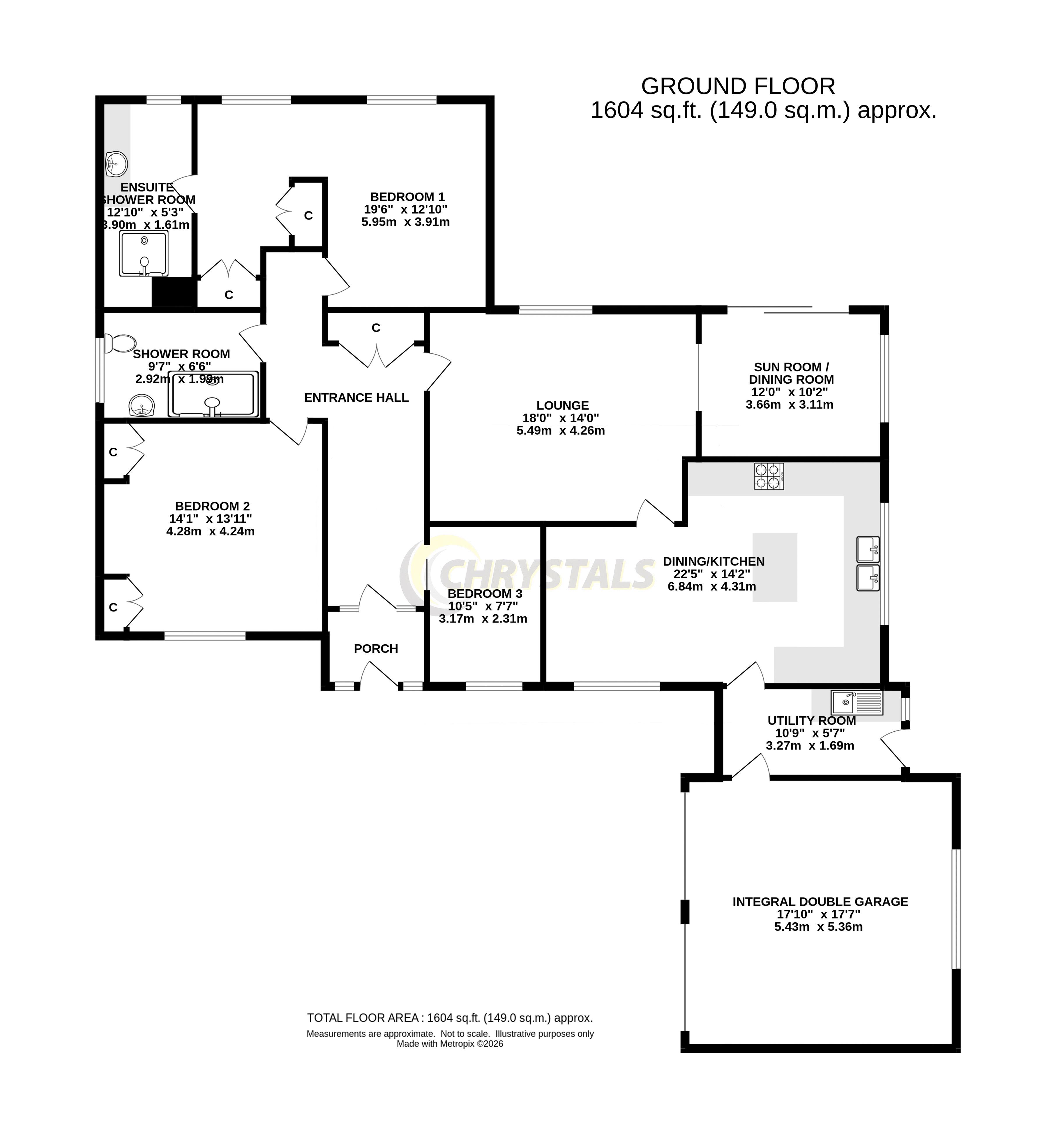 Floorplan - 2 Homefield Park, Ballasalla IM9 2EL. - Plan 1 of 1