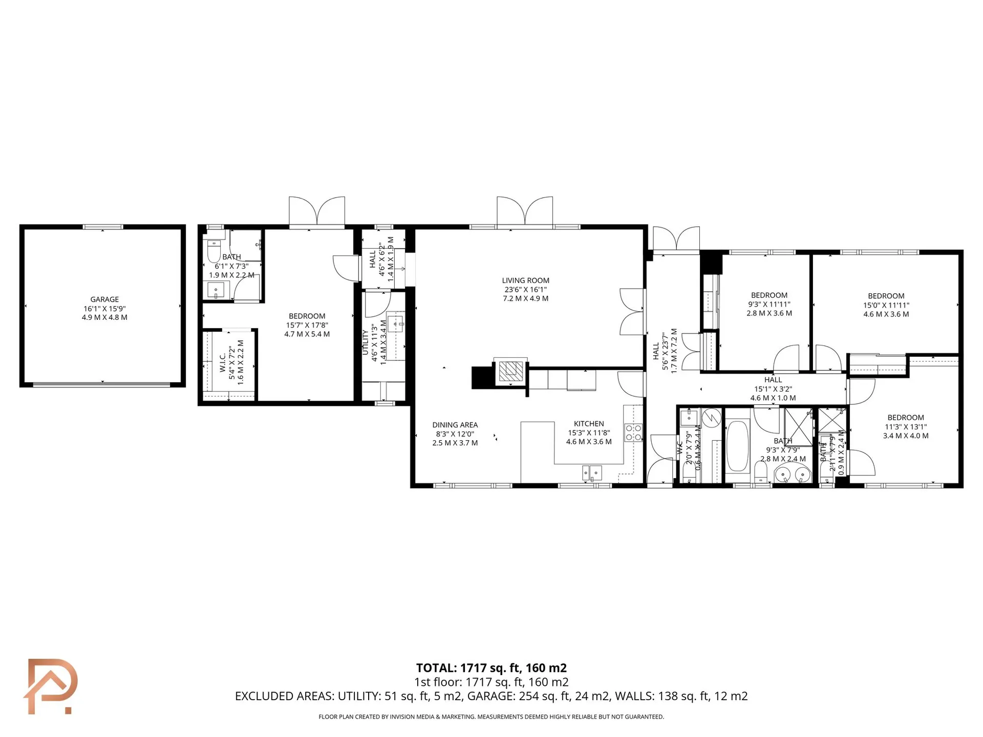 Floorplan - 4 bed detached bungalow for sale in Nirvana Ramsey Road Laxey. - Plan 1 of 1
