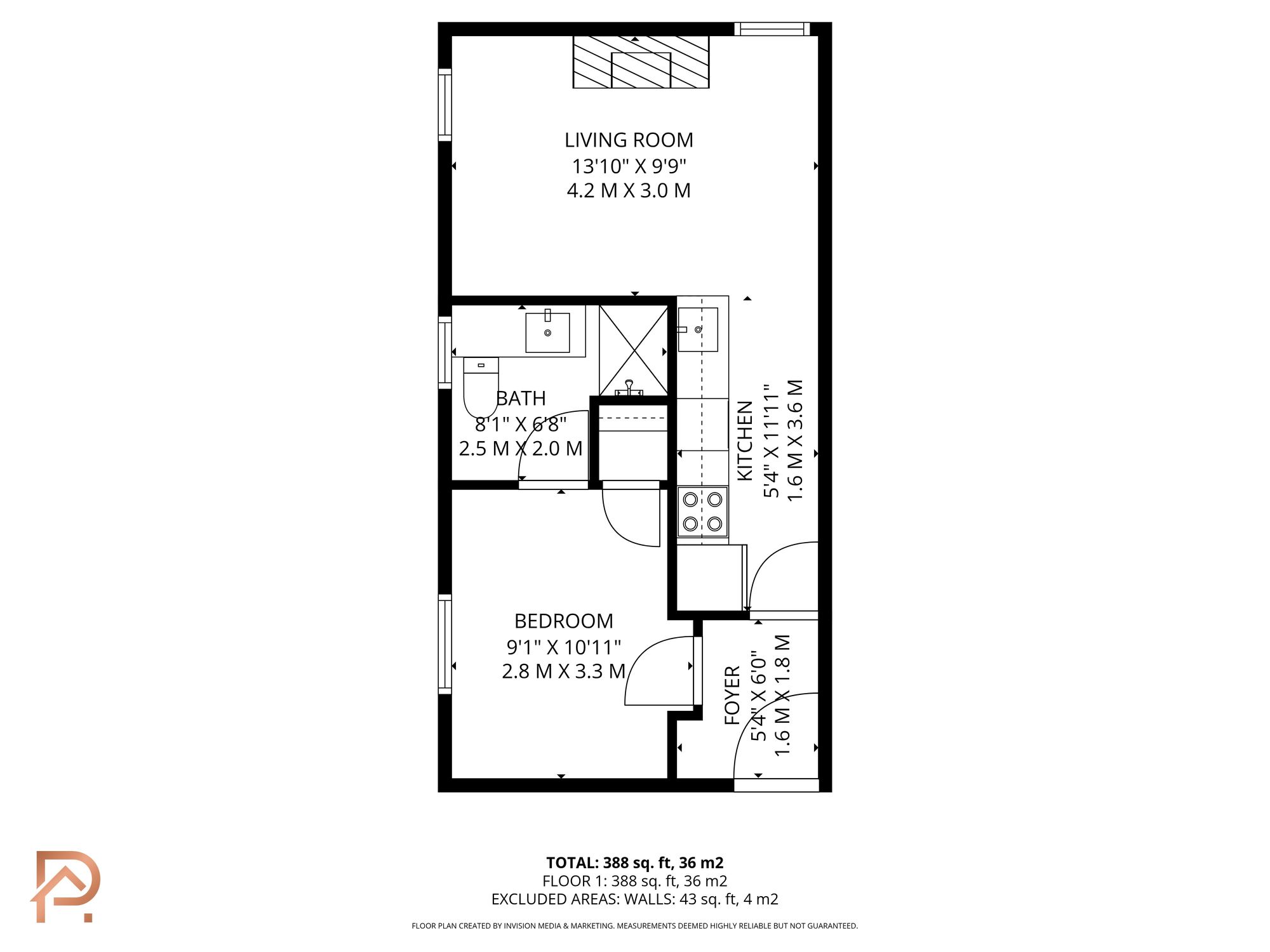 Floorplan - 1 bed flat for sale in Mooragh Promenade, Ramsey, IM8. - Plan 1 of 1